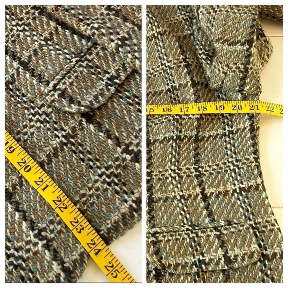 Orvis Wool Plaid Single Breasted Blazer Coat - Picture 3 of 14